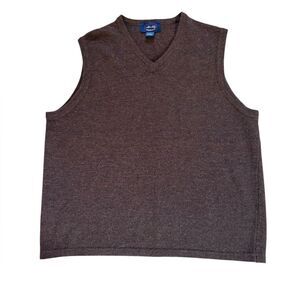 Allen Solly Vintage Sweater Vest 100% Lambswool Mens Size XL Brown